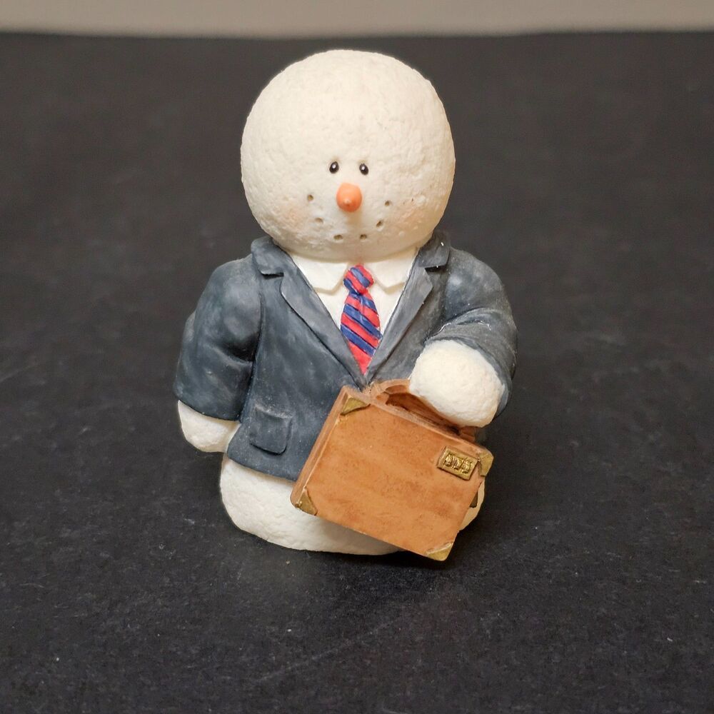 Sarah's Attic Snowonders "9 to 5" Snowman Figurine 7570 3" Christmas Holiday